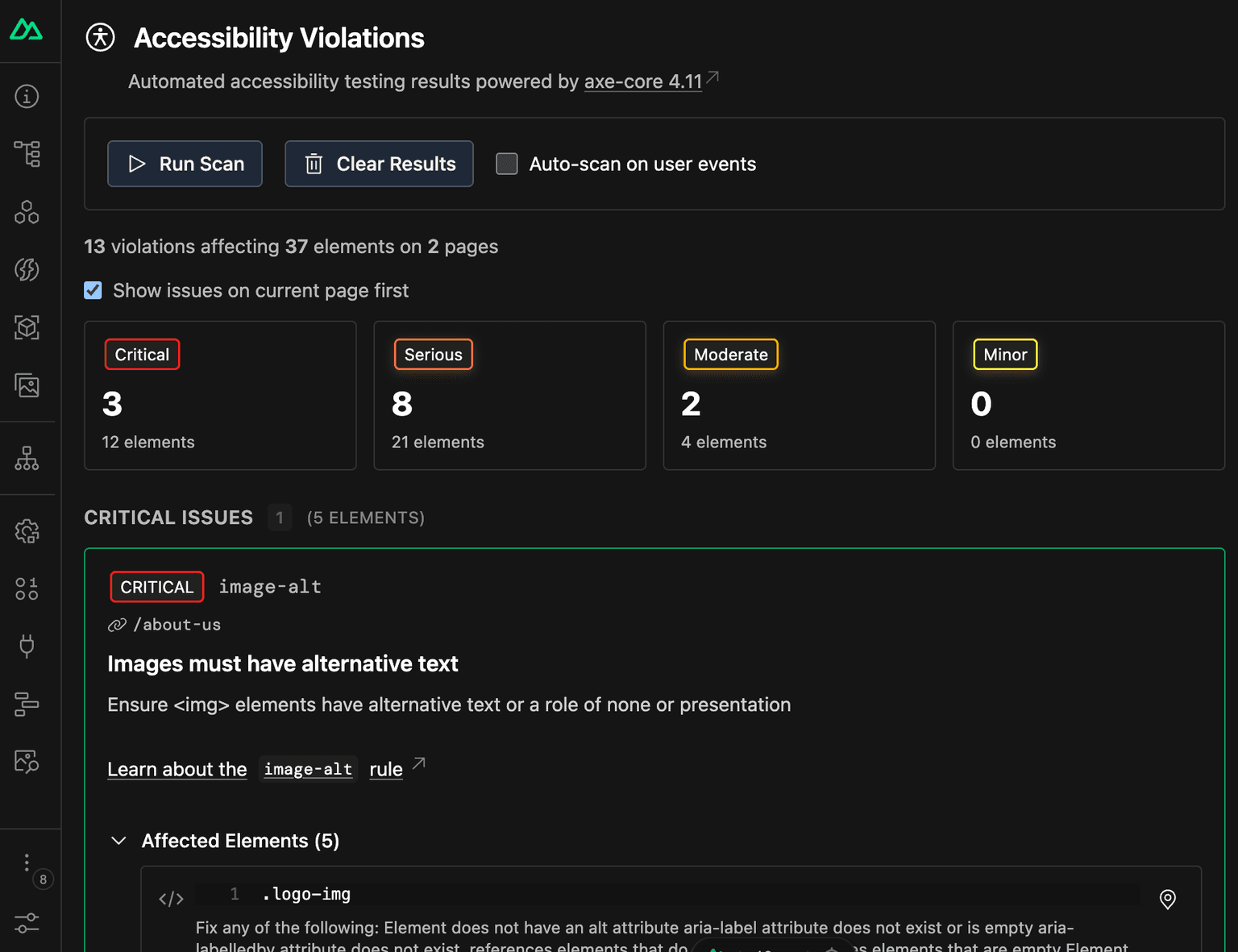 Nuxt DevTools A11y Dashboard