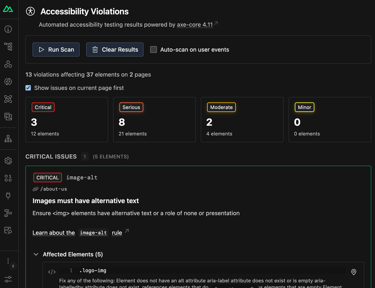 Nuxt DevTools A11y Dashboard